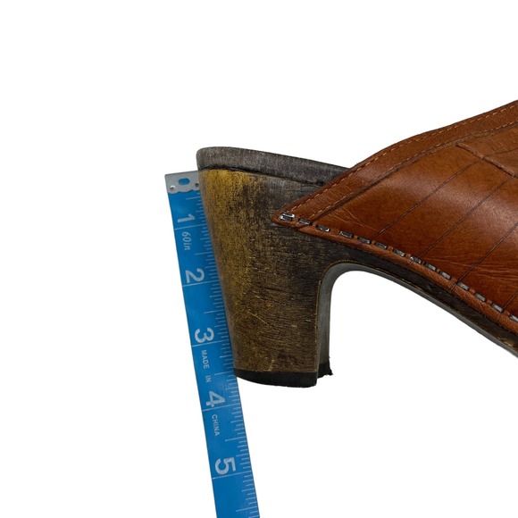 Dansko Women's Brown Leather Heel Mules Slip On‎ Open Toe Wooden Heel 36 US 5.5 - Picture 9 of 9